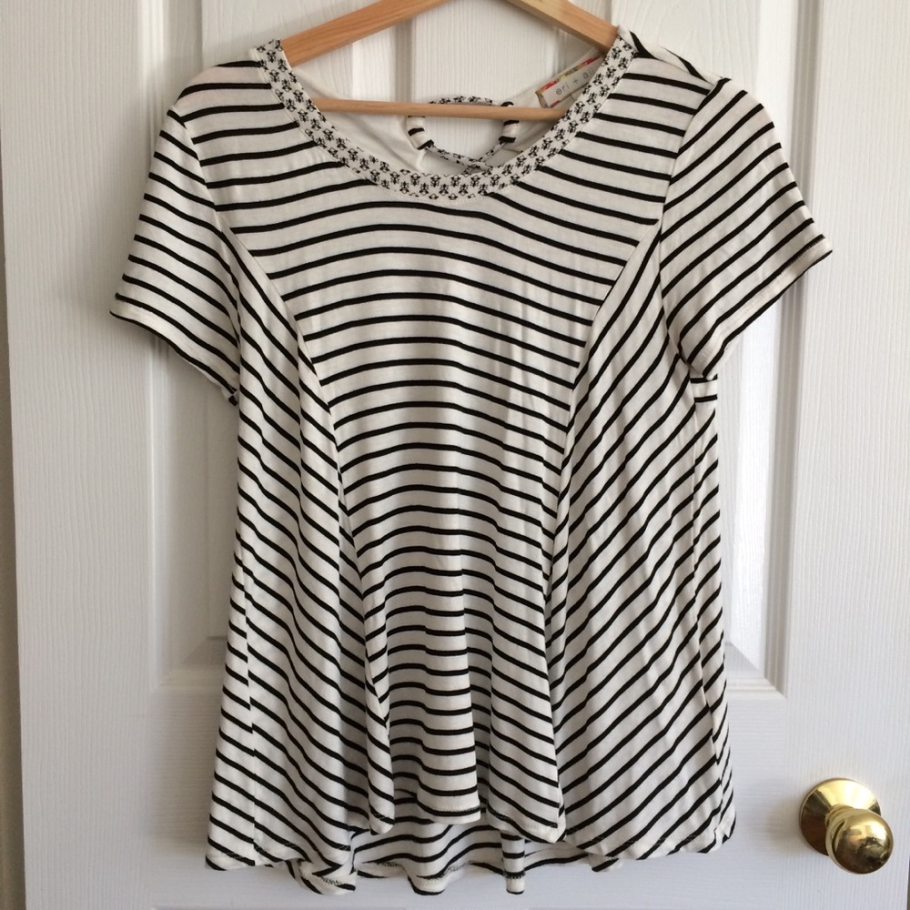 Eri + Ali striped short sleeve shirt